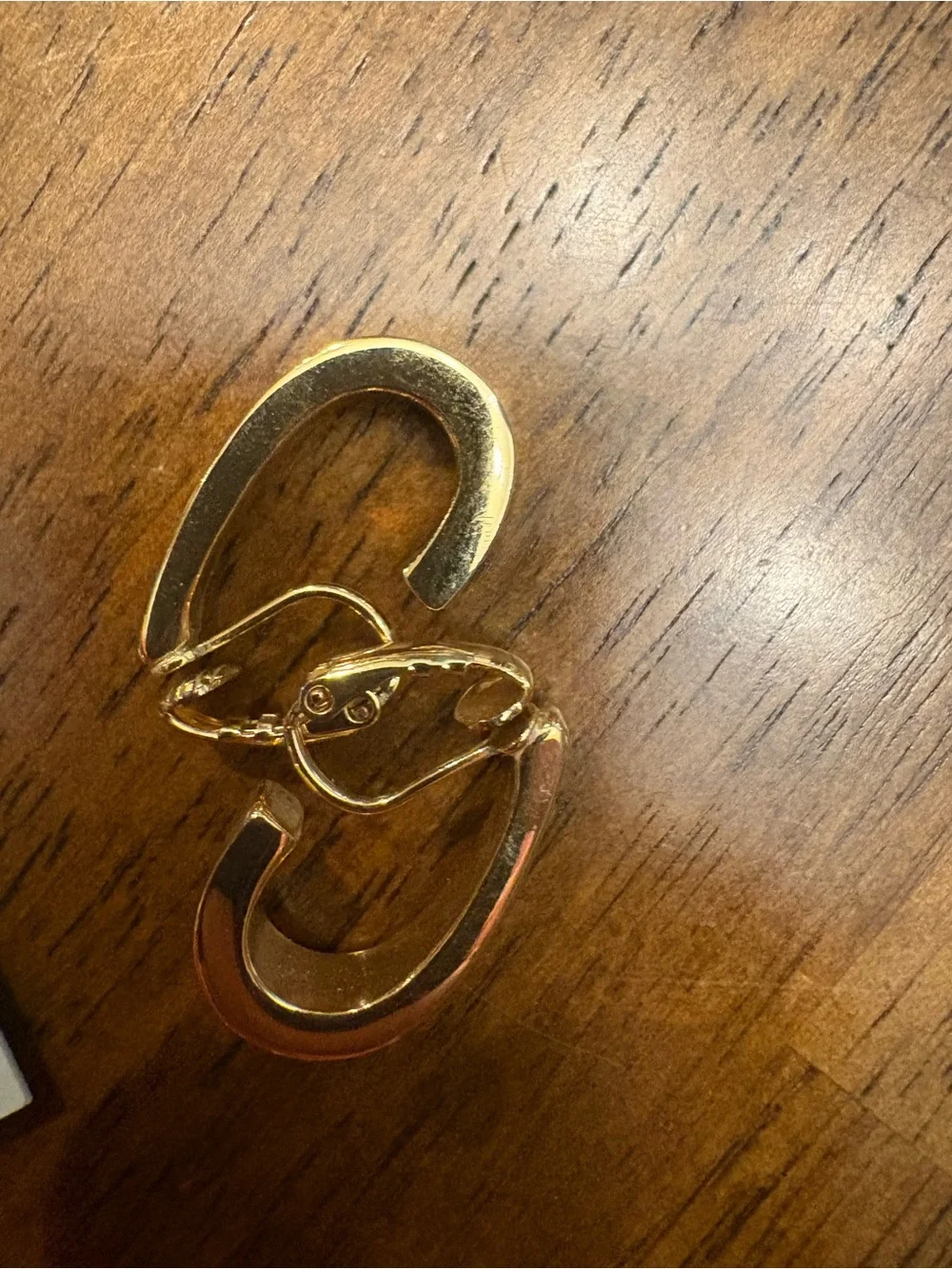 Gold and Silver Hoop clip Earrings